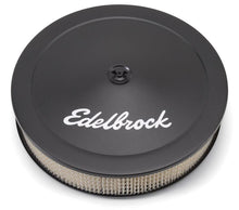 Load image into Gallery viewer, Edelbrock Air Cleaner Pro-Flo Series Round Steel Top Paper Element 14In Dia X 3 75In Dropped Base - Corvette Realm