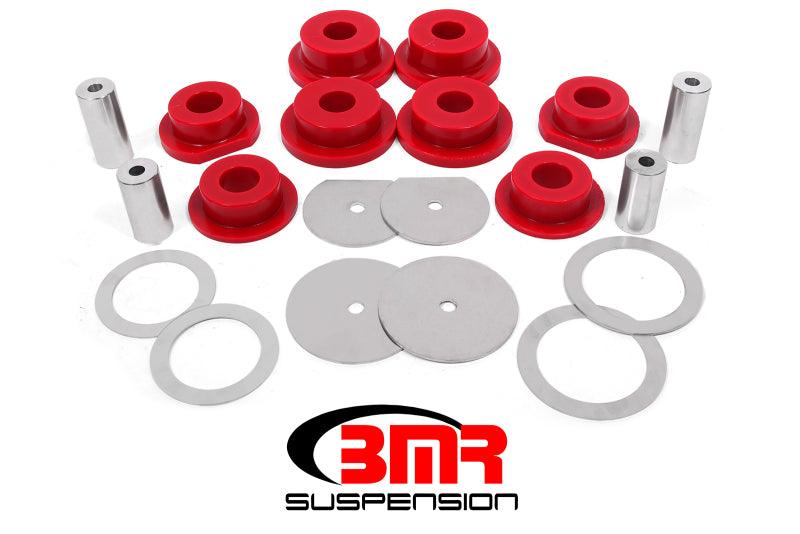 BMR 08-18 Dodge Challenger Rear Cradle Bushing Kit Polyurethane - Red - Corvette Realm