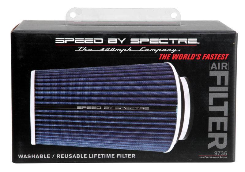 Spectre Adjustable Conical Air Filter 9-1/2in. Tall (Fits 3in. / 3-1/2in. / 4in. Tubes) - Blue - Corvette Realm