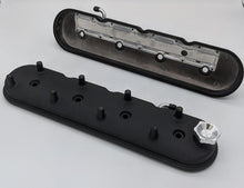 Load image into Gallery viewer, Granatelli 96-22 GM LS Standard Hieght Valve Cover w/Angled Coil Mount - Blk Wrinkle (Pair) - Corvette Realm