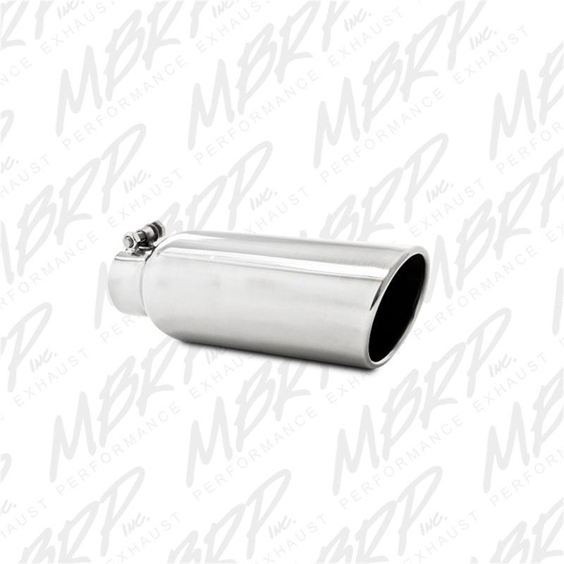 MBRP Universal Tip 4in OD 2.5in Inlet 12in Length Angled Cut Rolled End Clampless No-Weld T304 - Corvette Realm