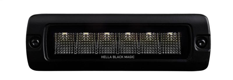 Hella Universal Black Magic 6 L.E.D. Flush Mount Mini Light Bar - Flood Beam - Corvette Realm