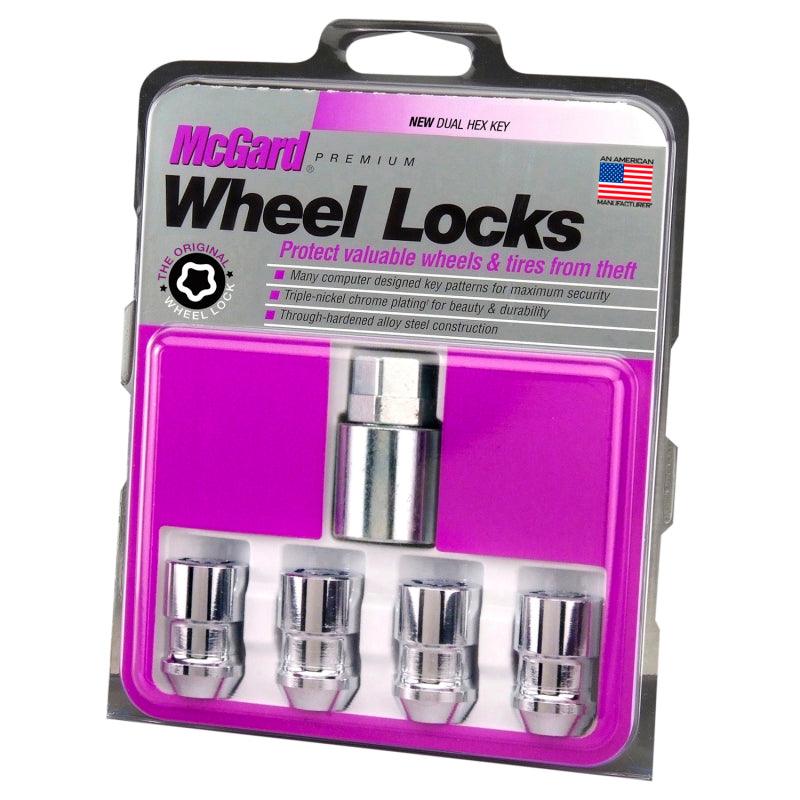 McGard Wheel Lock Nut Set - 4pk. (Cone Seat) M12X1.5 / 19mm & 21mm Dual Hex / 1.46in. L - Chrome - Corvette Realm