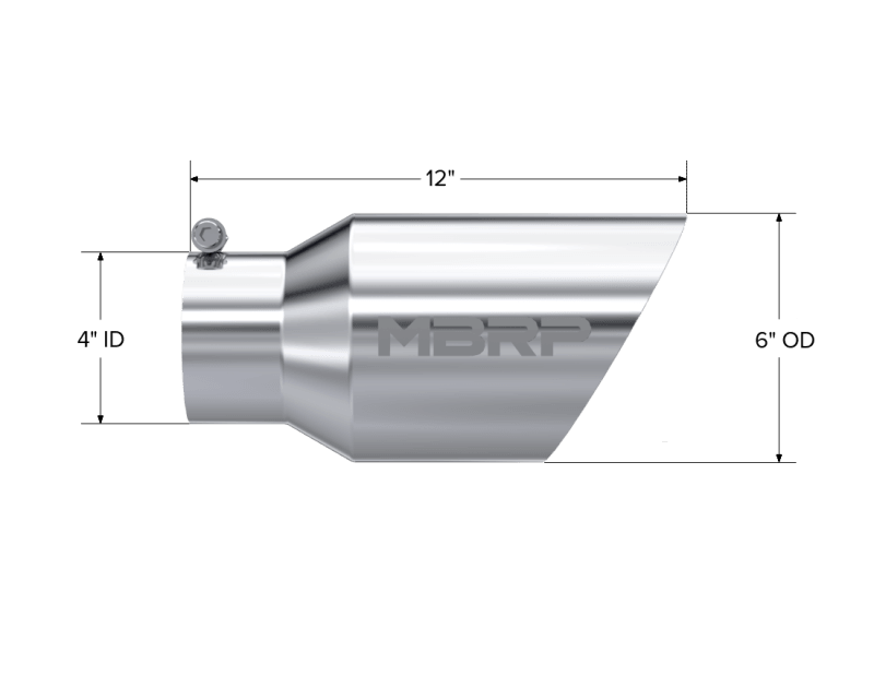 MBRP Universal Tip 6 O.D. Dual Wall Angled 4 inlet 12 length - Corvette Realm