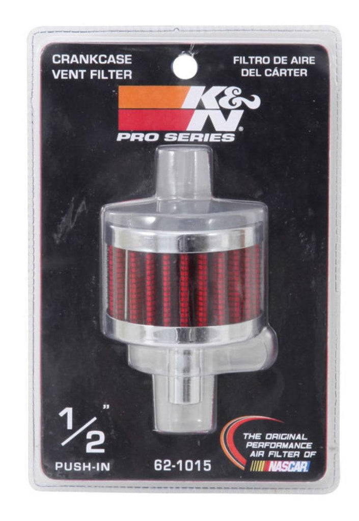 K&N Steel Base Chrome Top Crankcase Vent Filter 1/2in. Vent / 2in. OD / 1-1/2in. Height - Corvette Realm