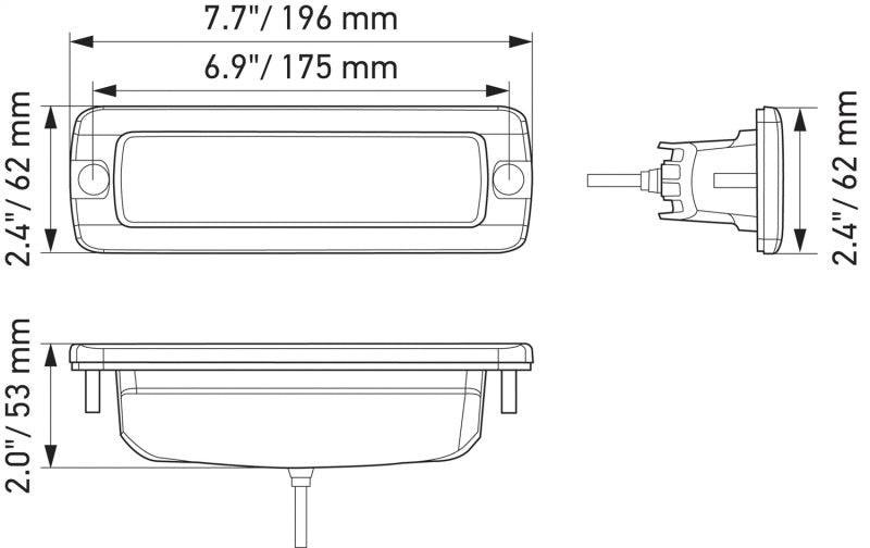 Hella Universal Black Magic 6 L.E.D. Flush Mount Mini Light Bar - Flood Beam - Corvette Realm