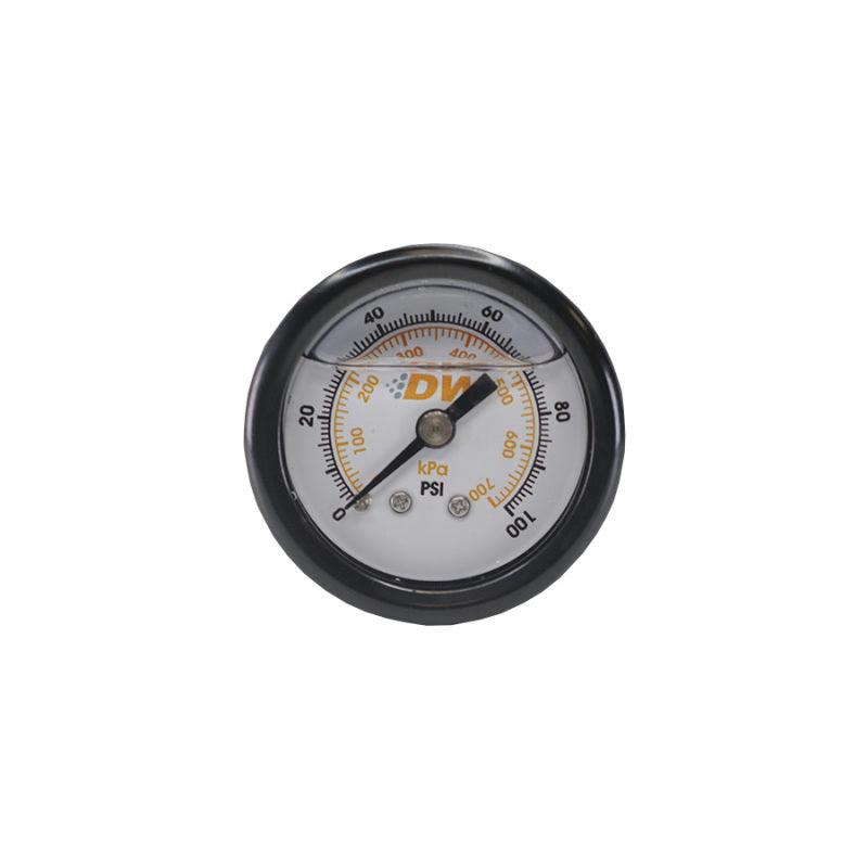DeatschWerks 0-100 PSI 1/8in NPT Mechanical Fuel Pressure Gauge 1.5in Diameter Black Housing - Corvette Realm