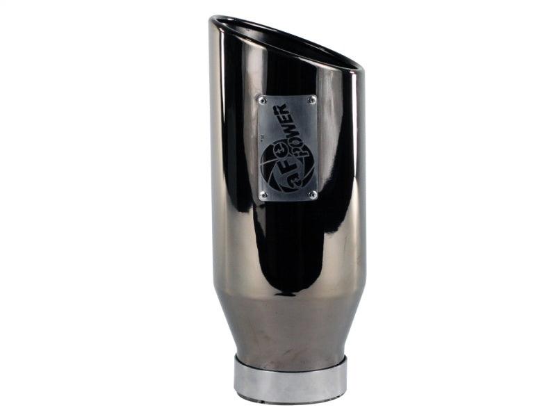 aFe MACHForce XP Exhausts Tips SS-304 EXH Tip 4In x 6Out x 15L Bolt-On (blk chrome) - Corvette Realm