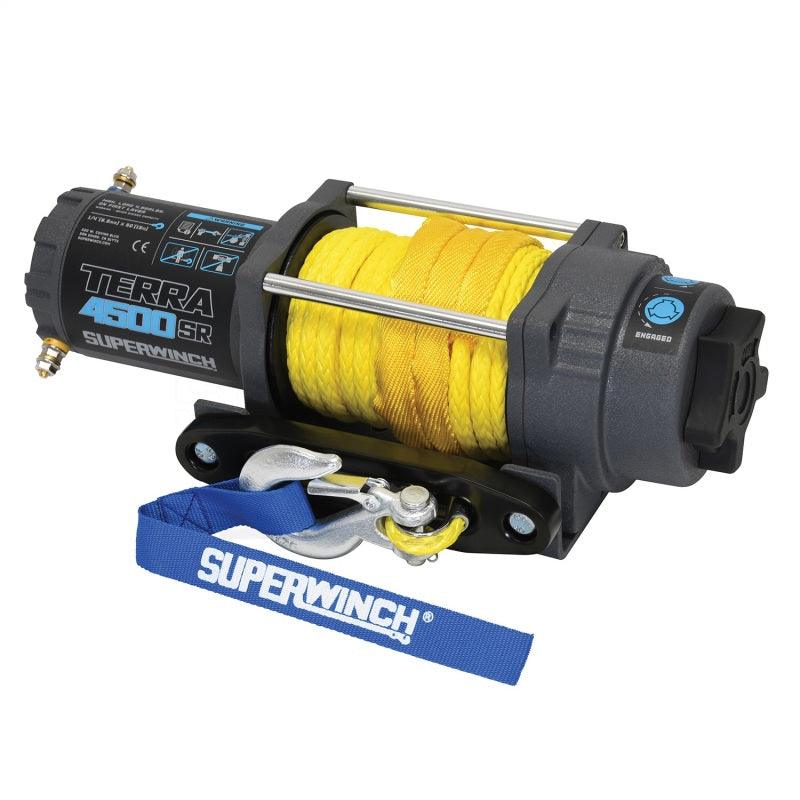 Superwinch 4500 LBS 12V DC 1/4in x 50ft Synthetic Rope Terra 4500SR Winch - Gray Wrinkle - Corvette Realm