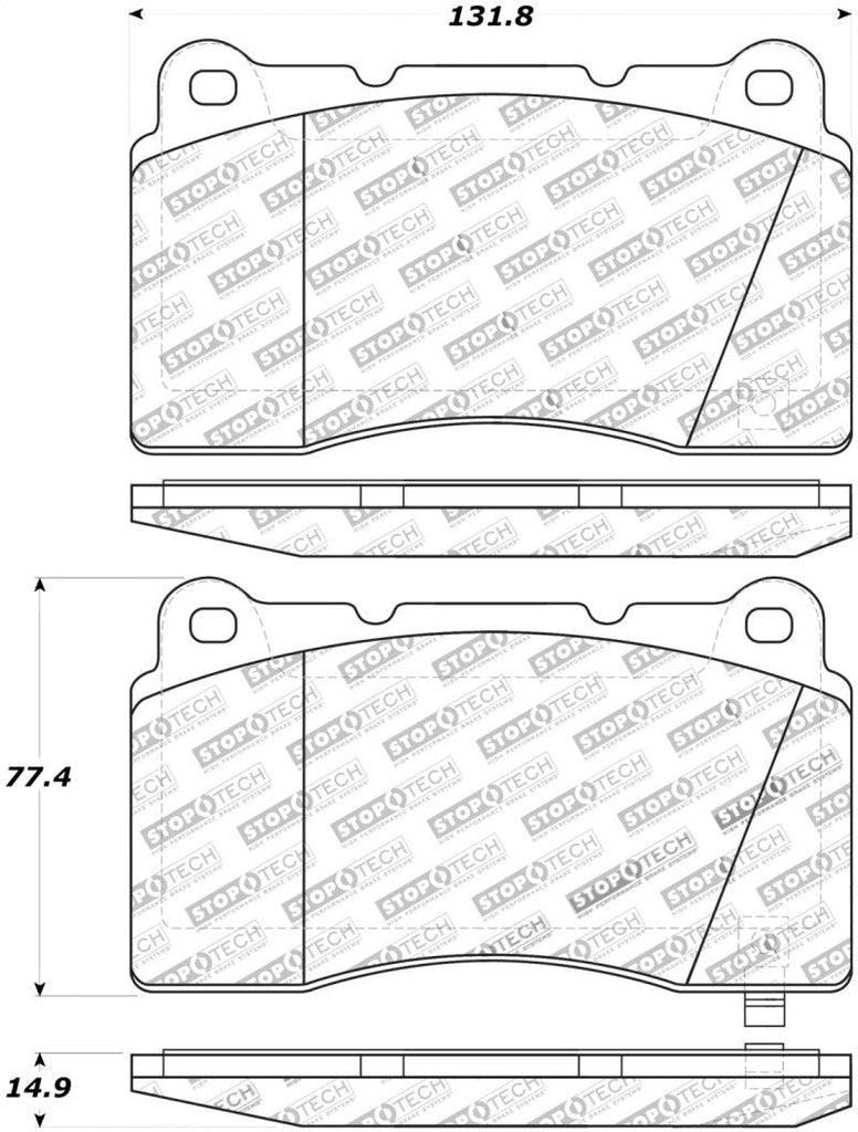 StopTech Street Touring 04-07 STi / 03-06 Evo / 08-10 Evo Front Brake Pads - Corvette Realm