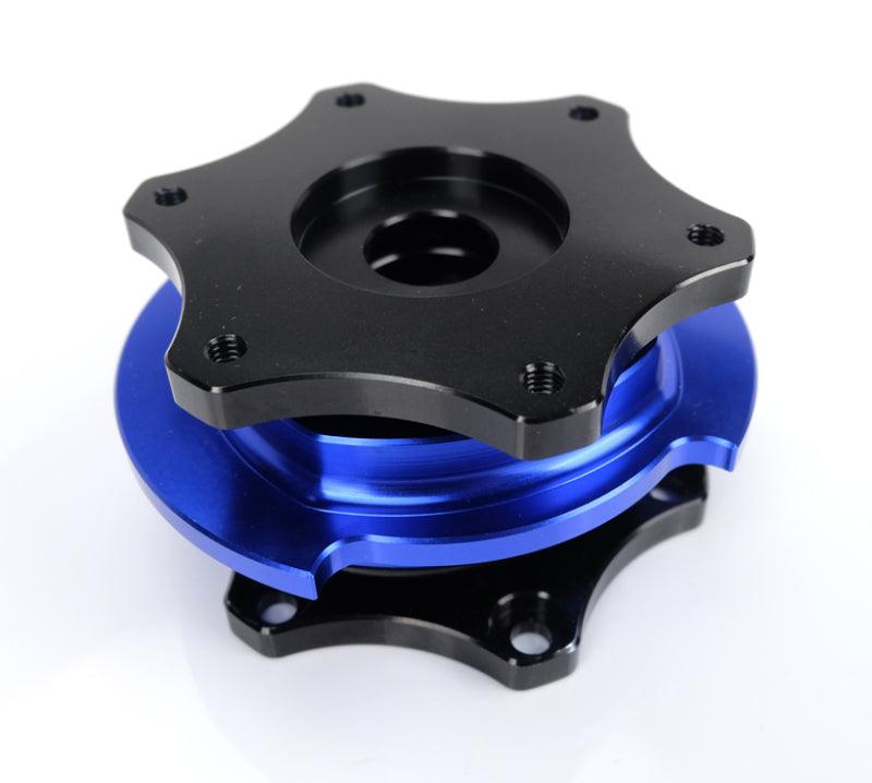 NRG Race Short Hub Datsun - Black Body Blue Ring - Corvette Realm