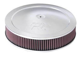 K&N 14in Red Custom Air Cleaner Assembly - 5.125in ID x 14in OD x 2.75in H x 1.25in Drop Base - Corvette Realm