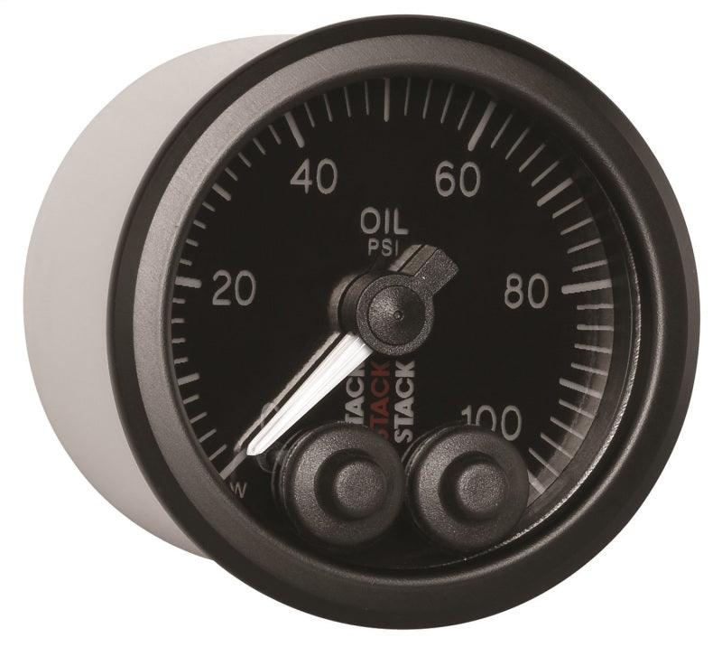 Autometer Stack Instruments Pro Control 52mm 0-100 PSI Oil Pressure Gauge - Black (1/8in NPTF Male) - Corvette Realm