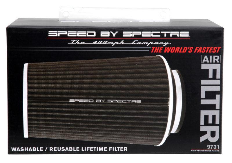 Spectre Adjustable Conical Air Filter 9-1/2in. Tall (Fits 3in. / 3-1/2in. / 4in. Tubes) - Black - Corvette Realm