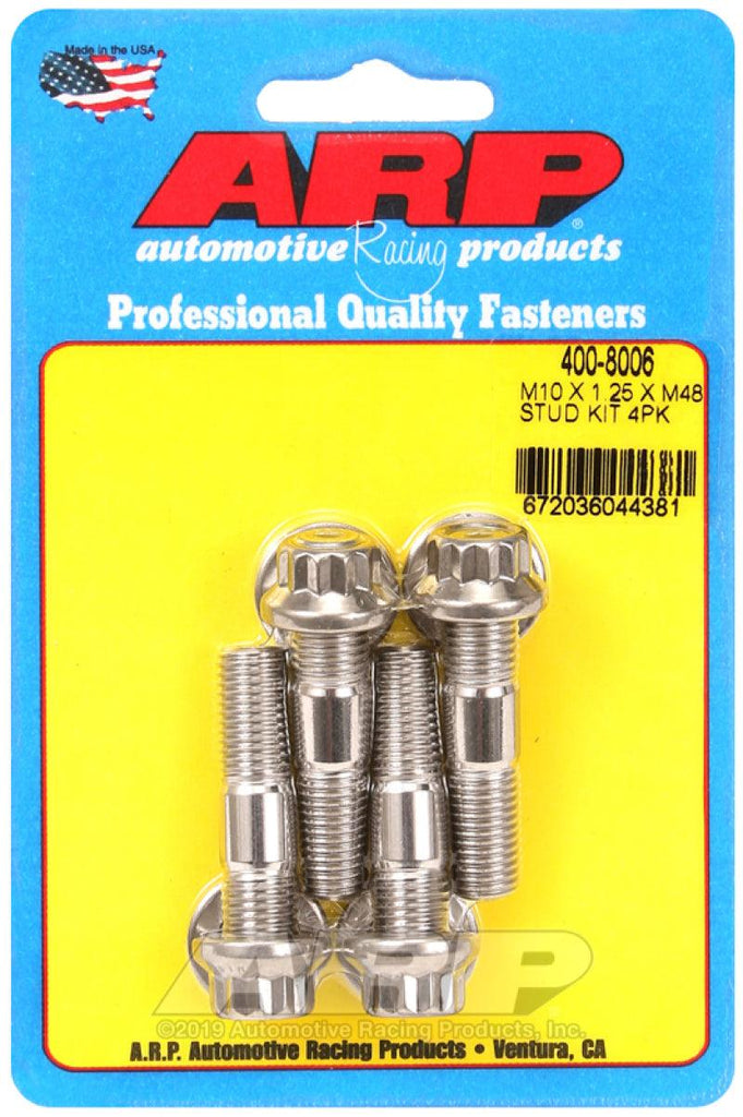 ARP M10 x 1.25 x 48mm Broached 4 Piece Stud Kit - Corvette Realm