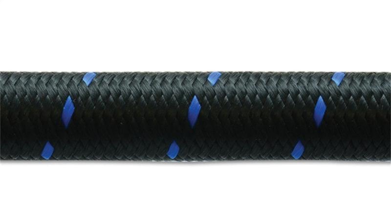 Vibrant -6 AN Two-Tone Black/Blue Nylon Braided Flex Hose (5 foot roll) - Corvette Realm