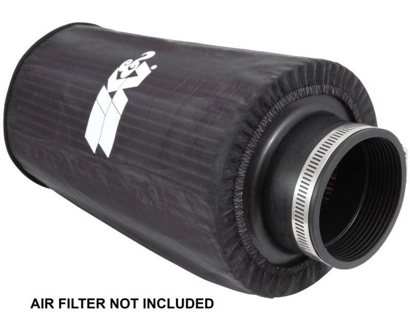 K&N Universal Round Tapered Filter Wrap - Black - 6in Base ID x 4.625in Top ID x 9in Height - Corvette Realm