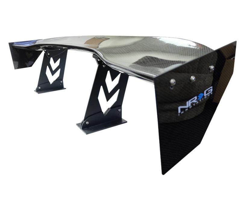 NRG Carbon Fiber Spoiler - Universal (59in.) NRG Logo Large End Plates - Corvette Realm