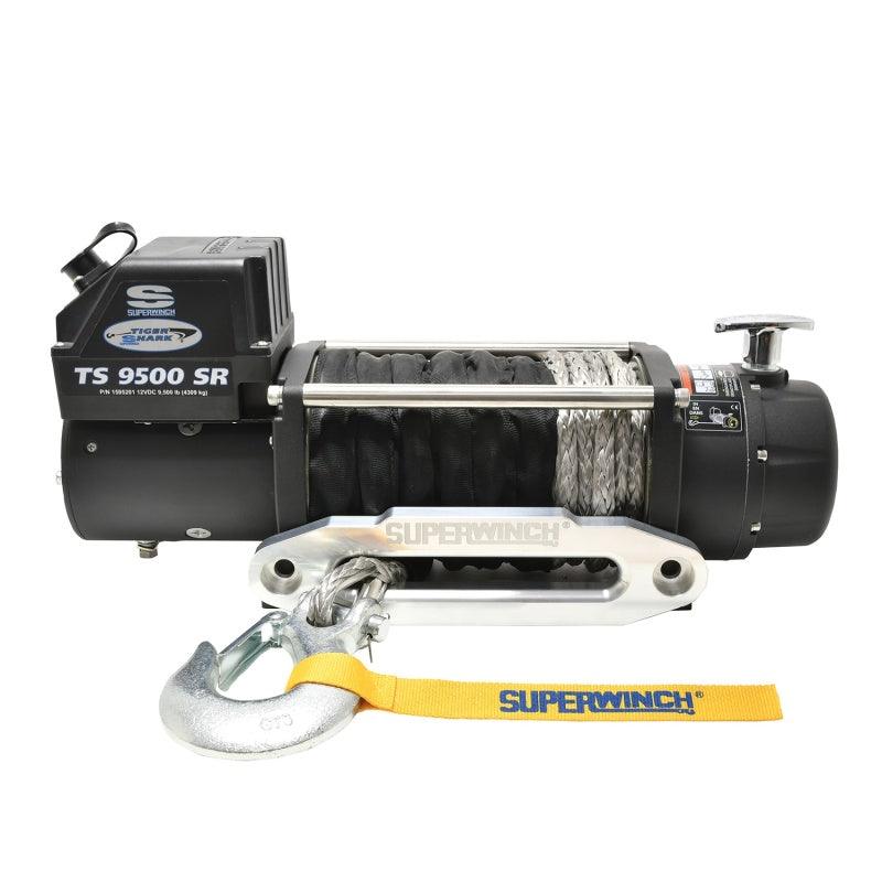 Superwinch 9500 LBS 12V DC 3/8in x 80ft Synthetic Rope Tiger Shark 9500 Winch - Corvette Realm