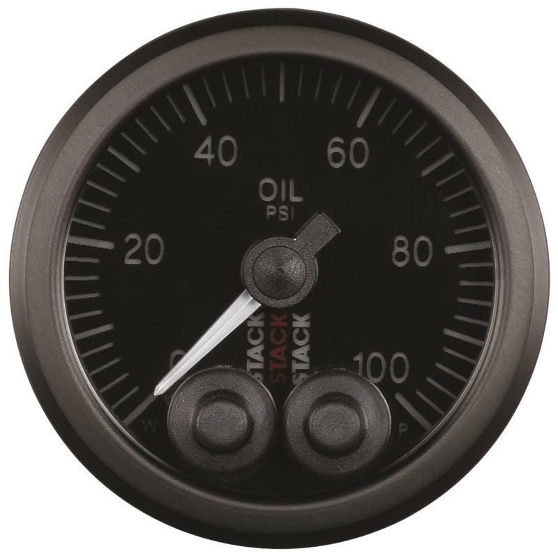 Autometer Stack Instruments Pro Control 52mm 0-100 PSI Oil Pressure Gauge - Black (1/8in NPTF Male) - Corvette Realm