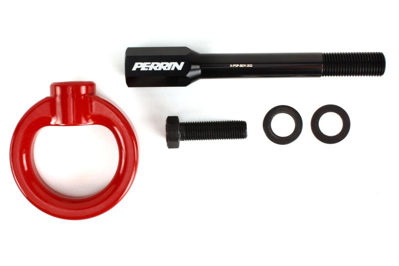 Perrin 02-07 Subaru WRX/STI Tow Hook Kit (Front) - Red - Corvette Realm