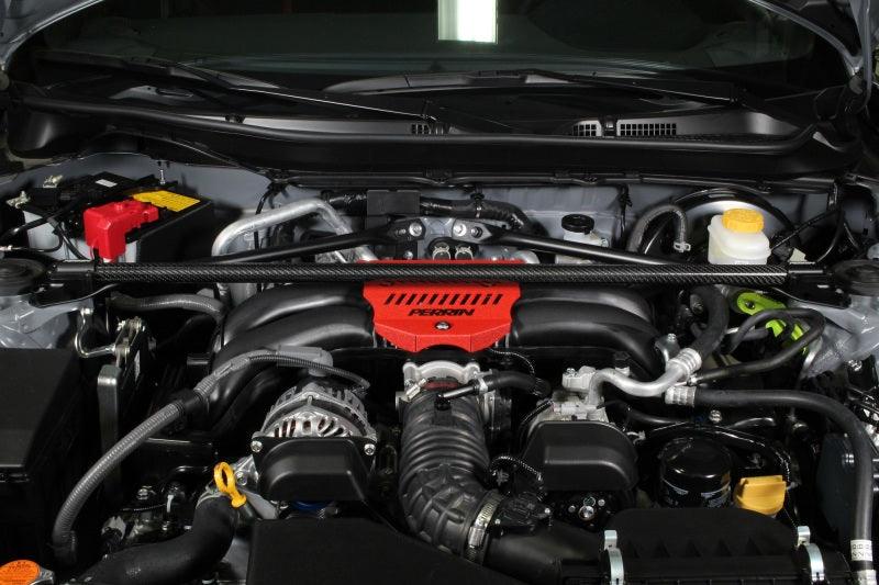 Perrin 2013+ BRZ/FR-S/86/GR86 Front Strut Brace - Carbon Fiber (Req. Removal of OEM Engine Cover) - Corvette Realm