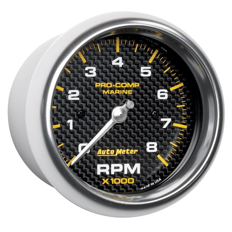 Autometer Marine Carbon Fiber 3-3/8in 8k RPM Tachometer - Corvette Realm