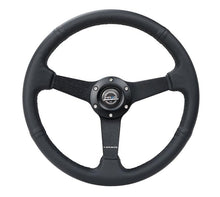 Load image into Gallery viewer, NRG Sport Steering Wheel (350mm / 1.5in Deep) Black Leather Black Stitch w/Matte Black Solid Spokes - Corvette Realm