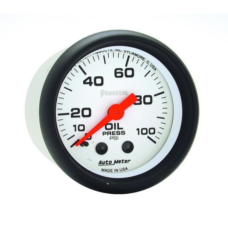 Autometer Phantom 52mm 0-100 PSI Mechanical Oil Pressure Gauge - Corvette Realm