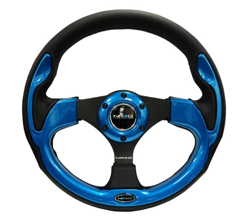 NRG Reinforced Steering Wheel (320mm) Blk w/Blue Trim - Corvette Realm