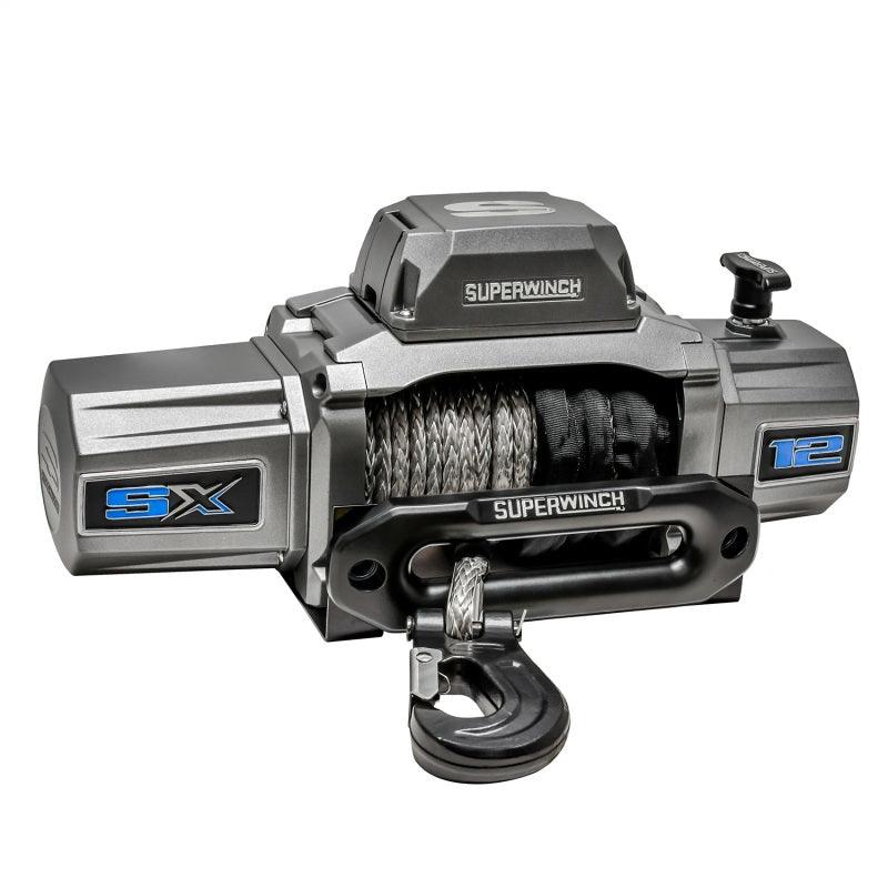 Superwinch 12000 LBS 12V DC 3/8in x 80ft Synthetic Rope SX 12000SR Winch - Graphite - Corvette Realm