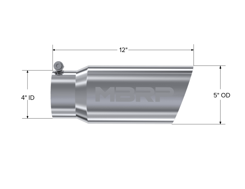 MBRP Universal Tip 5 O.D. Angled Single Walled 4 inlet 12 length - Corvette Realm