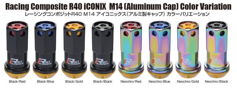 Project Kics 14x1.50 R40 Iconix Lock & Lug Nuts - Neo Chrome w/Gold Cap (16+4 Locks) - Corvette Realm