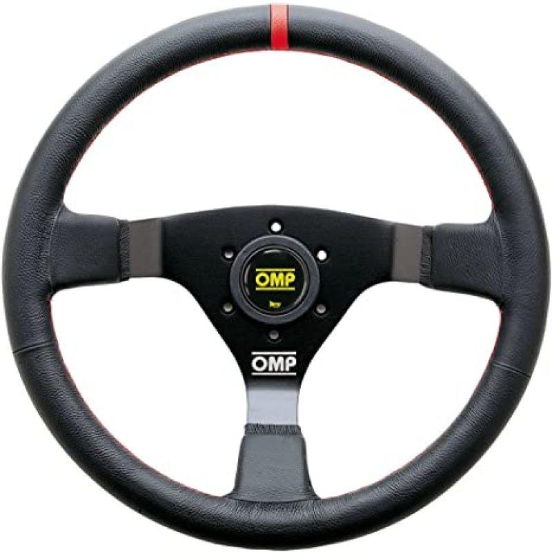 OMP WRC Steering Wheel Black/Red Leather - Corvette Realm