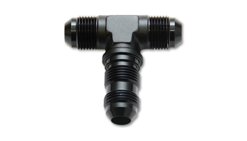 Vibrant -3AN Bulkhead Adapter Tee Fitting - Anodized Black Only - Corvette Realm