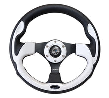 Load image into Gallery viewer, NRG Reinforced Steering Wheel (320mm) Blk w/White Trim &amp; 4mm 3-Spoke - Corvette Realm