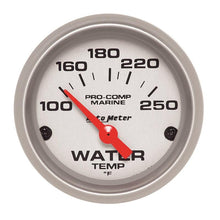 Load image into Gallery viewer, Autometer Water Temp Gauge 2 1/6in 100-200 Degree F Electric Marine Silver - Corvette Realm