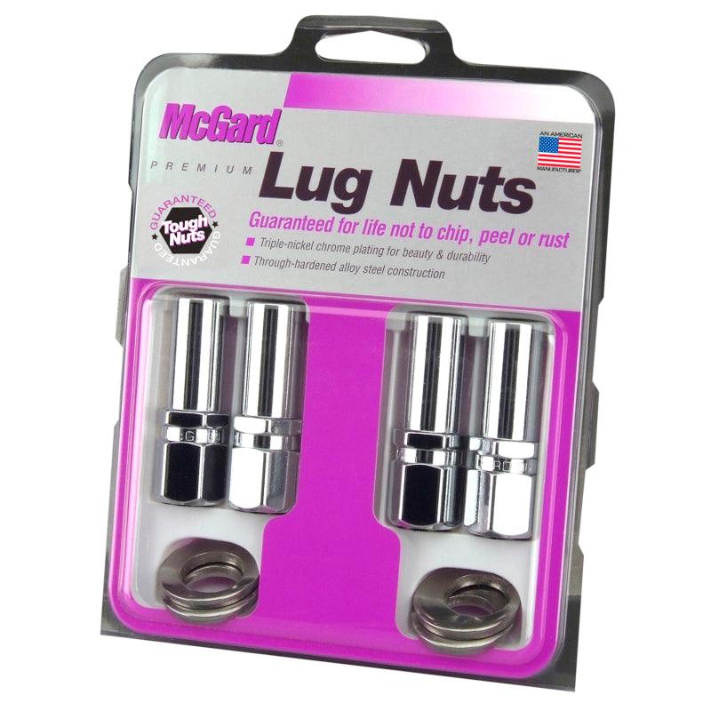 McGard Hex Lug Nut (Drag Racing X-Long Shank) 1/2-20 / 13/16 Hex / 2.475in. Length (4-Pack) - Chrome - Corvette Realm