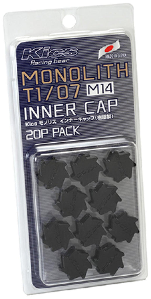 Project Kics M14 Monolith Cap - Black (Only Works For M14 Monolith Lugs) - 20 Pcs - Corvette Realm