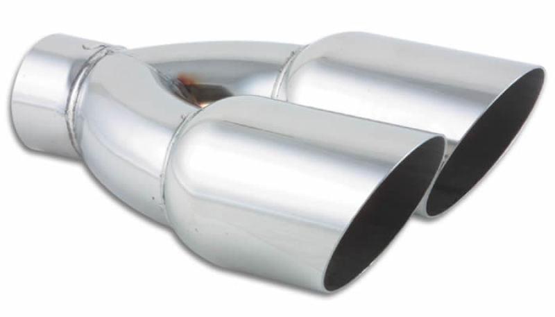 Vibrant Dual 3.5in Round SS Exhaust Tip (Single Wall Angle Cut) - Corvette Realm