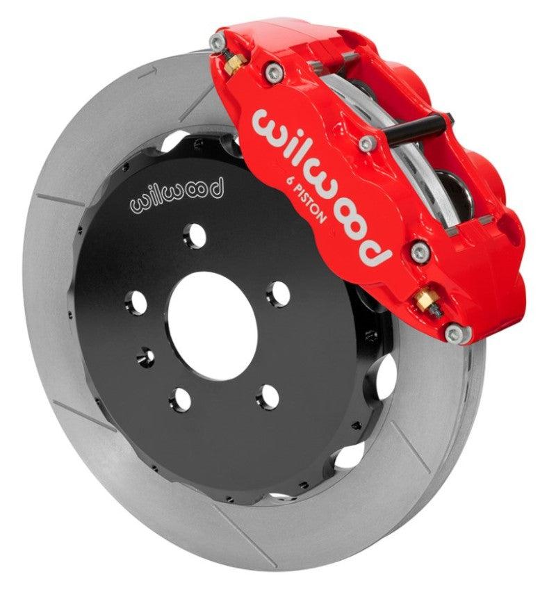 Wilwood 03-08 Audi A4 Forged Narrow Superlite 6R Front Big Brake Kit 12.88in (Red) w/ Lines - Corvette Realm