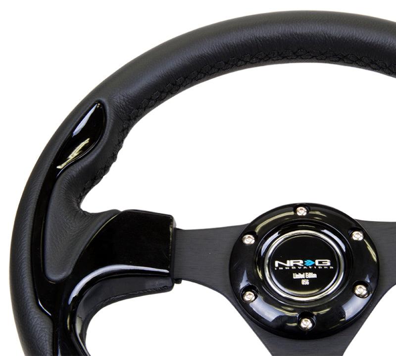 NRG Reinforced Steering Wheel (320mm) Blk w/Gloss Black Trim - Corvette Realm