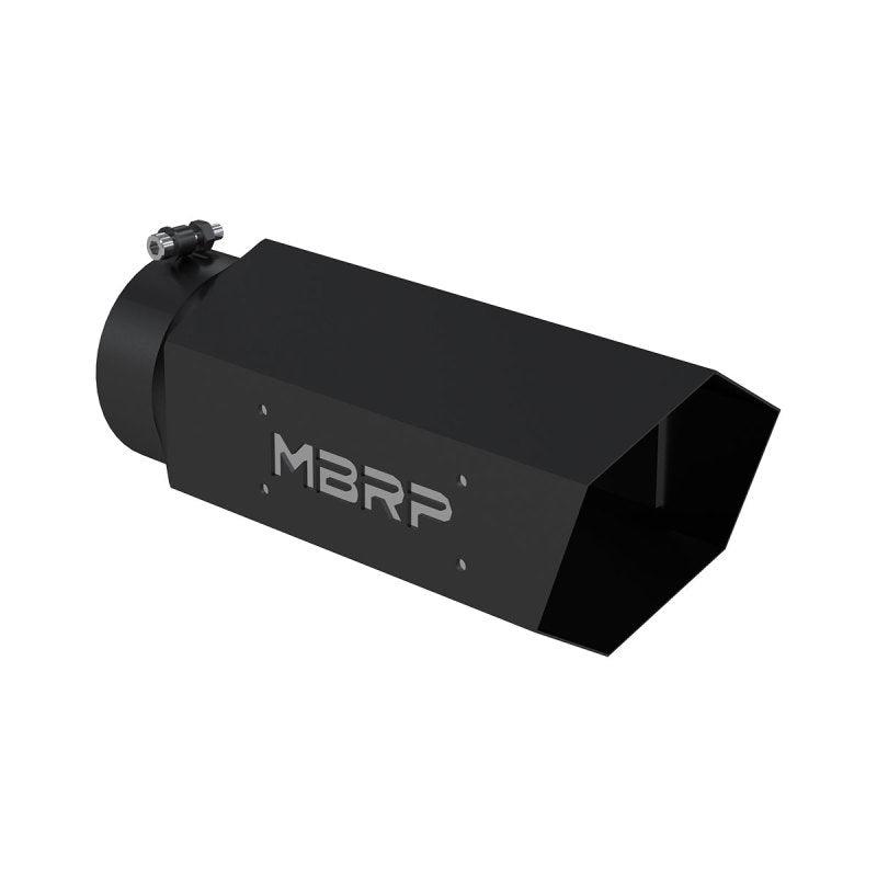 MBRP Universal Hex Tip 5in Inlet 16in Length w/ Logo - Black Coated - Corvette Realm