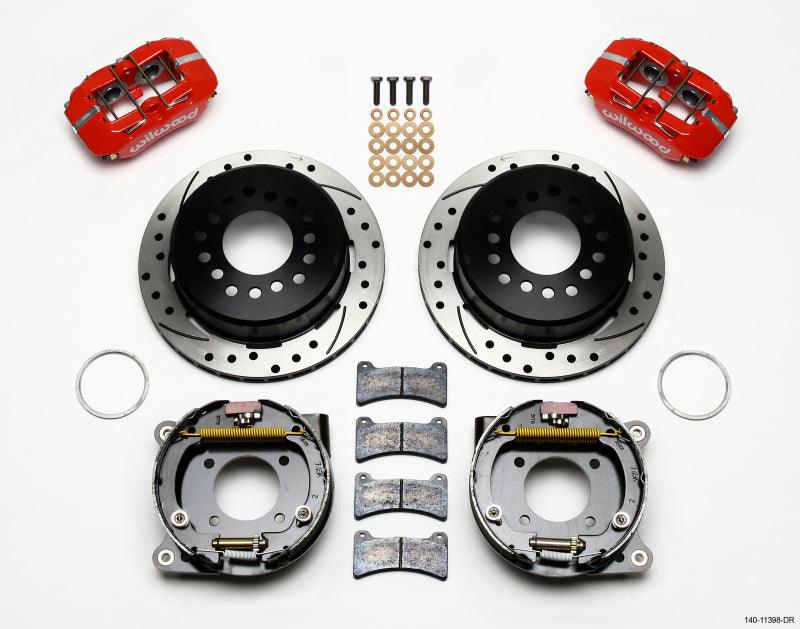 Wilwood Dynapro Low-Profile 11.00in P-Brake Kit Drill-Red Chevy 12 Bolt 2.75in Off w/ C-Clips - Corvette Realm