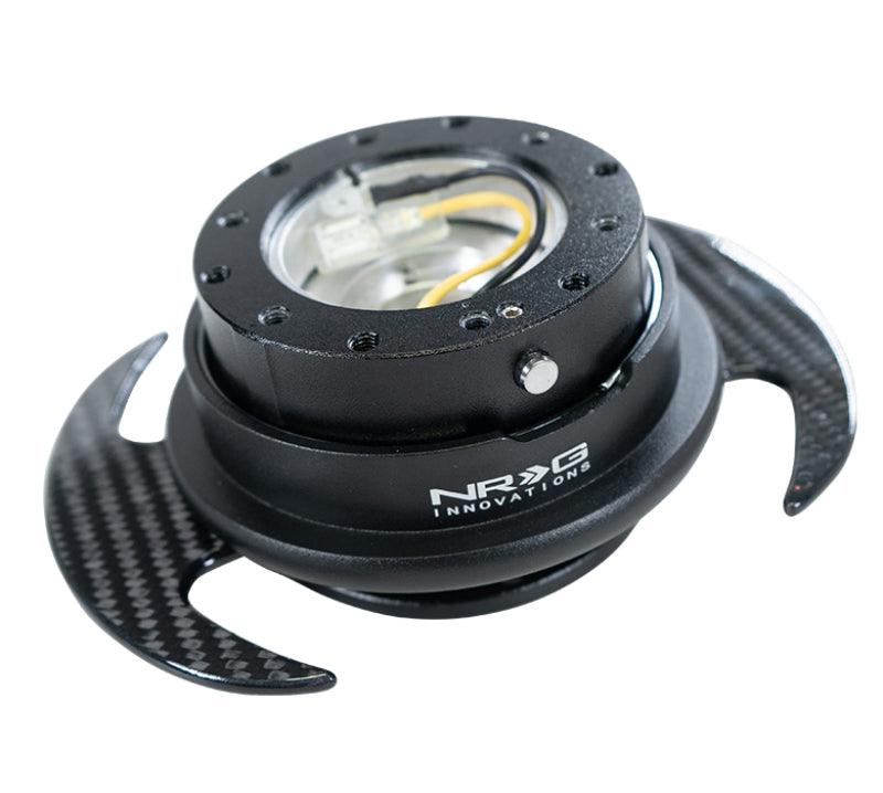 NRG Quick Release Kit Gen 3.0 - Black Body / Black Ring w/ Carbon Fiber Handles - Corvette Realm