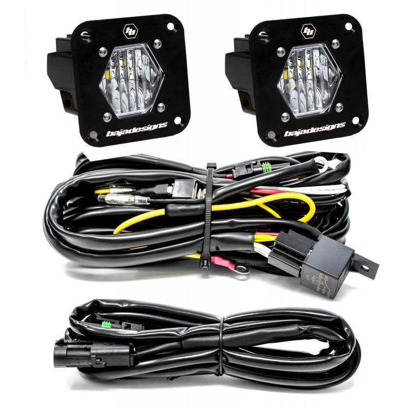 Baja Designs S1 Wide Cornering LED Light Backup Kit w/ Mounting Bracket Pair - Corvette Realm