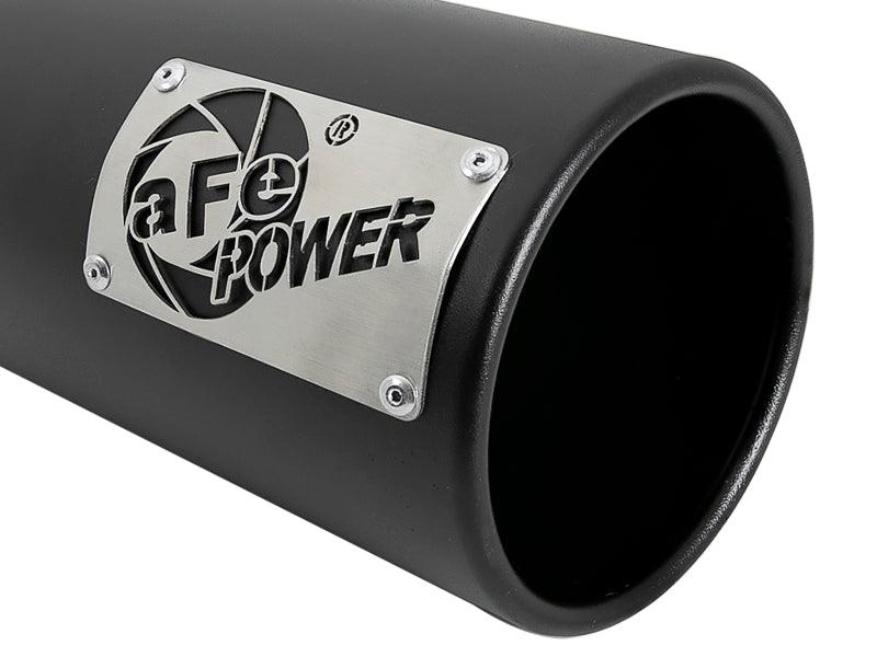 aFe SATURN 4S 4in SS Intercooled Exhaust Tip - Black 4in In x 5in Out x 12in L Bolt-On - Corvette Realm