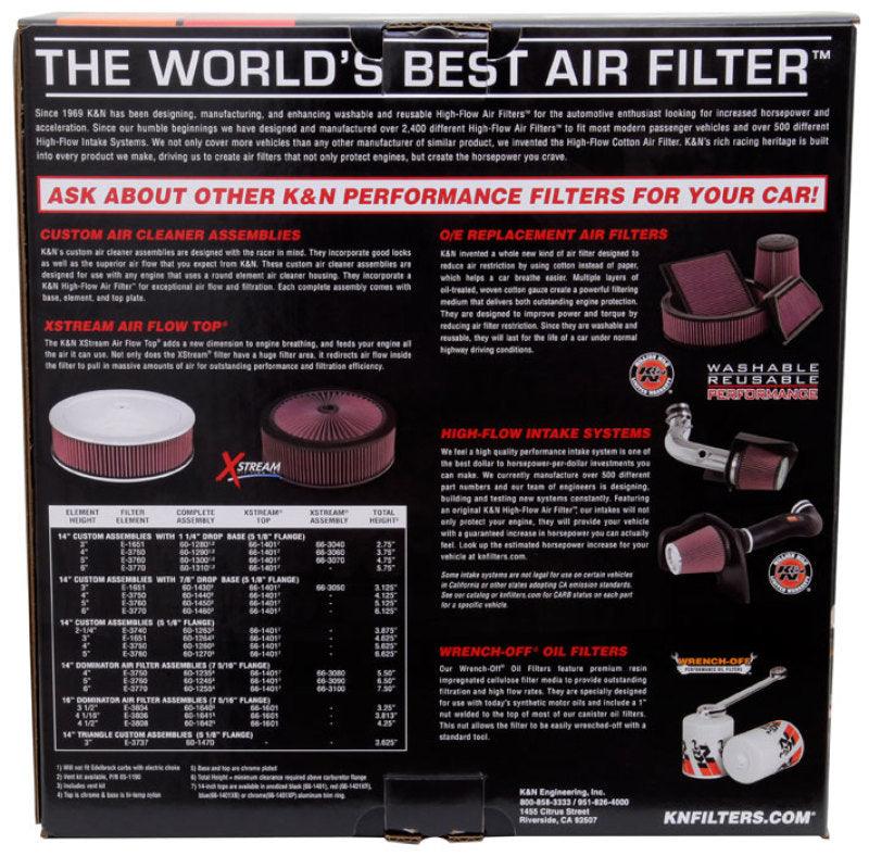 K&N Replacement Drop In Air Filter - 14in OD / 12in ID / 5in H w/Inner Wire - Corvette Realm