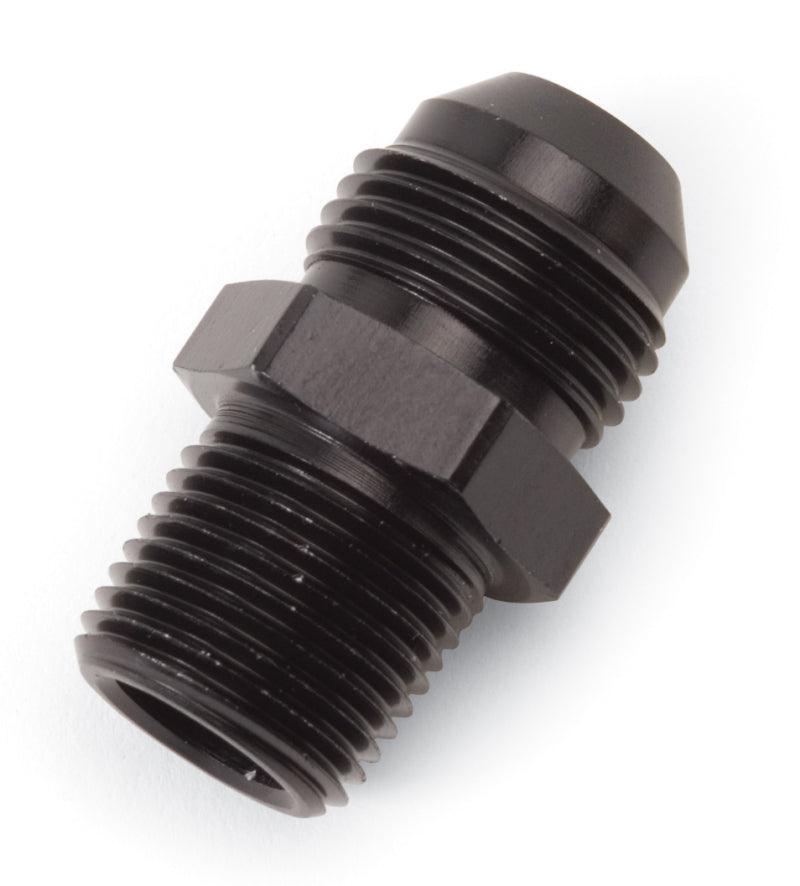 Russell Performance -8 AN to 3/8in NPT Straight Flare to Pipe (Black) - Corvette Realm