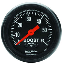 Load image into Gallery viewer, Autometer Z Series 52mm 0-60 PSI Mechanical Boost Gauge - Corvette Realm